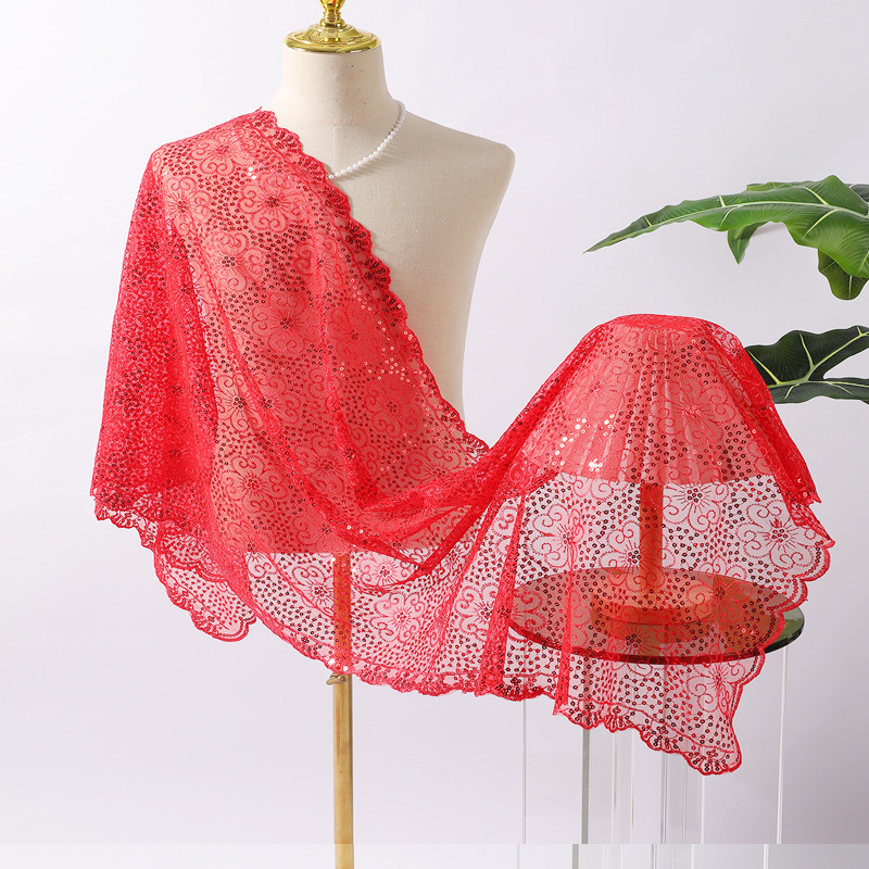 Embroidery Shawl - 1920'ler Payetli Çiçek Nakışlı Abiye Şallar