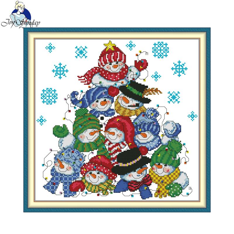 Embroidery X Pattern - Kardan Adam Yapma Deseni JoySunday Baskılı