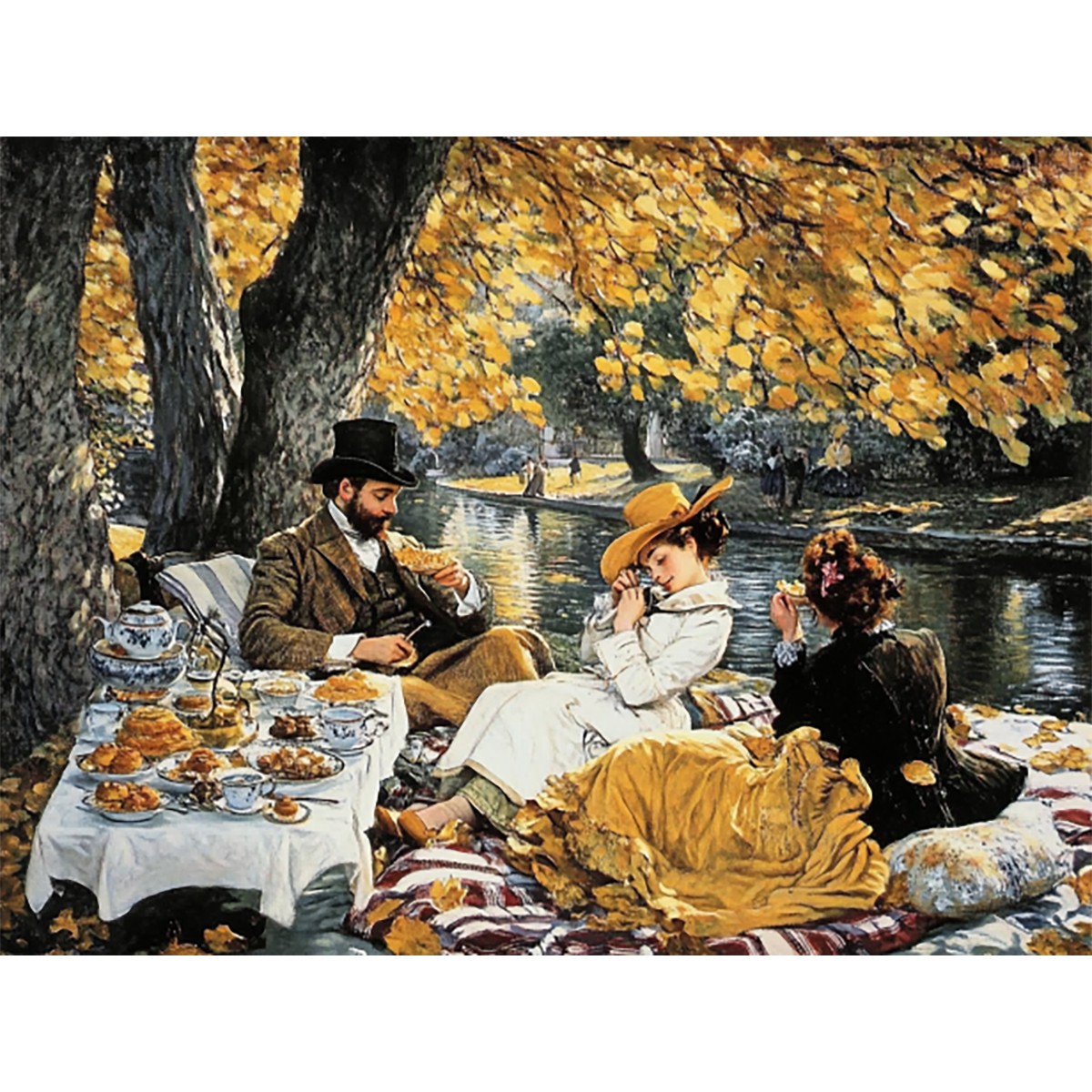 Embroidery X Pattern - Önceden basılmış çapraz dikiş seti 'piknik',
