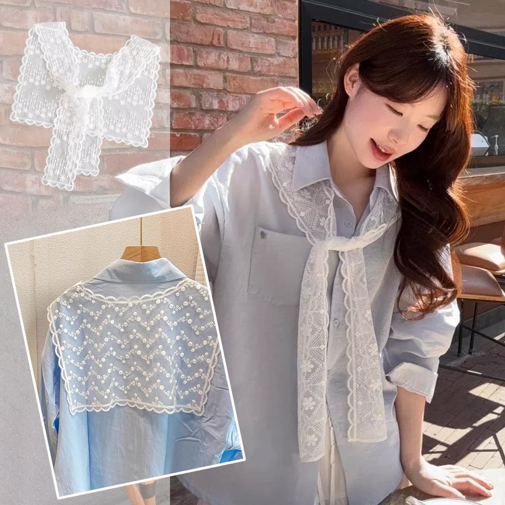 Embroidery Shawl - Fransız dantel şal eşarp kadınlar için