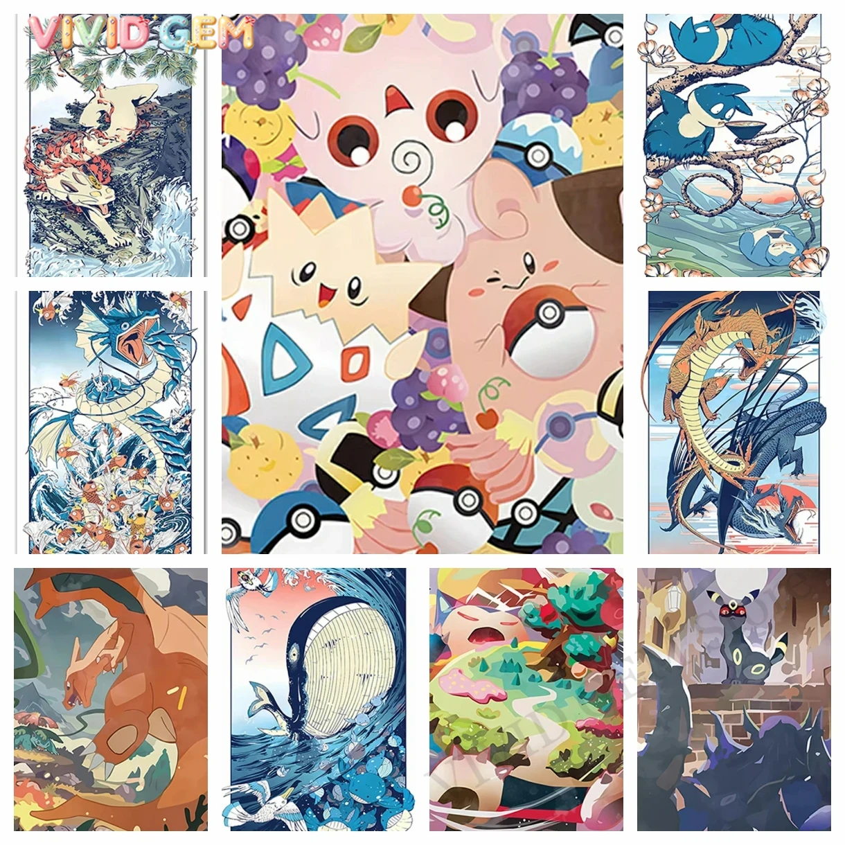 Embroidery Garden - VIVID GEM Pokémon Pikachu Anime Mozaik