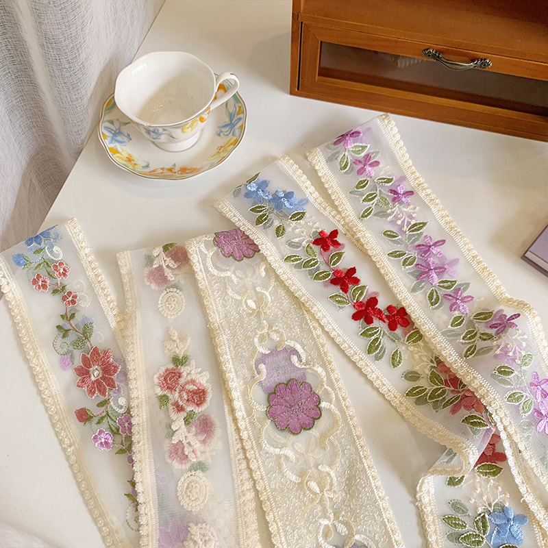 Embroidery Ribbon - 1 Yard dantel nakış çiçek şerit