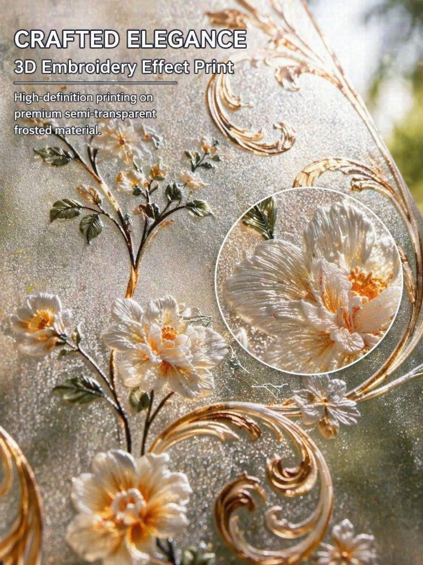 Embroidery Free Pattern - Nakış Desenli Buzlu Gizlilik Cam Filmi