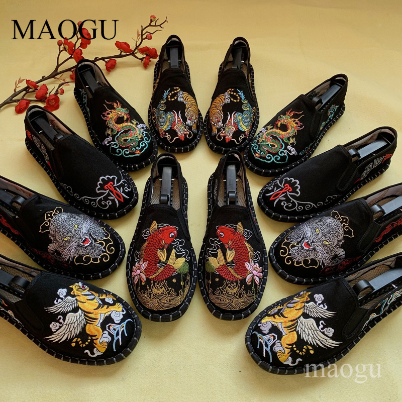 Embroidery Print - Unisex Çin Tarzı Nakışlı Slip-On Ayakkabılar