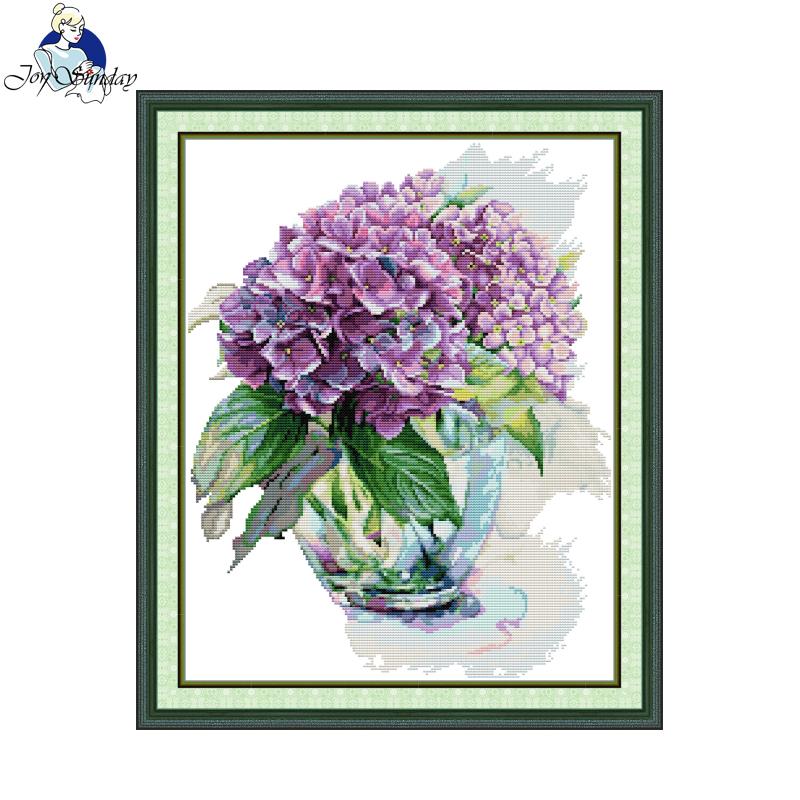 Embroidery X Pattern - Sevinç pazar çapraz dikiş kiti ortanca