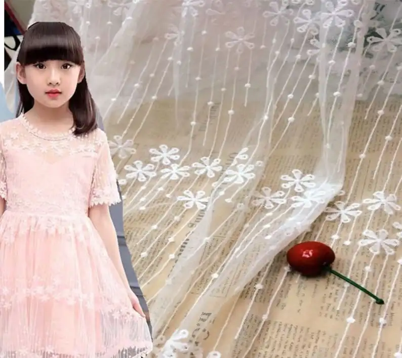 Embroidery Veil - 1 yard çiçek nakış Dantel kumaş