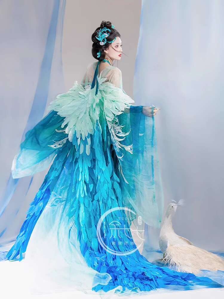 Embroidery Knit - Yeni Tavuskuşu Hanfu Bayan moda Ağır