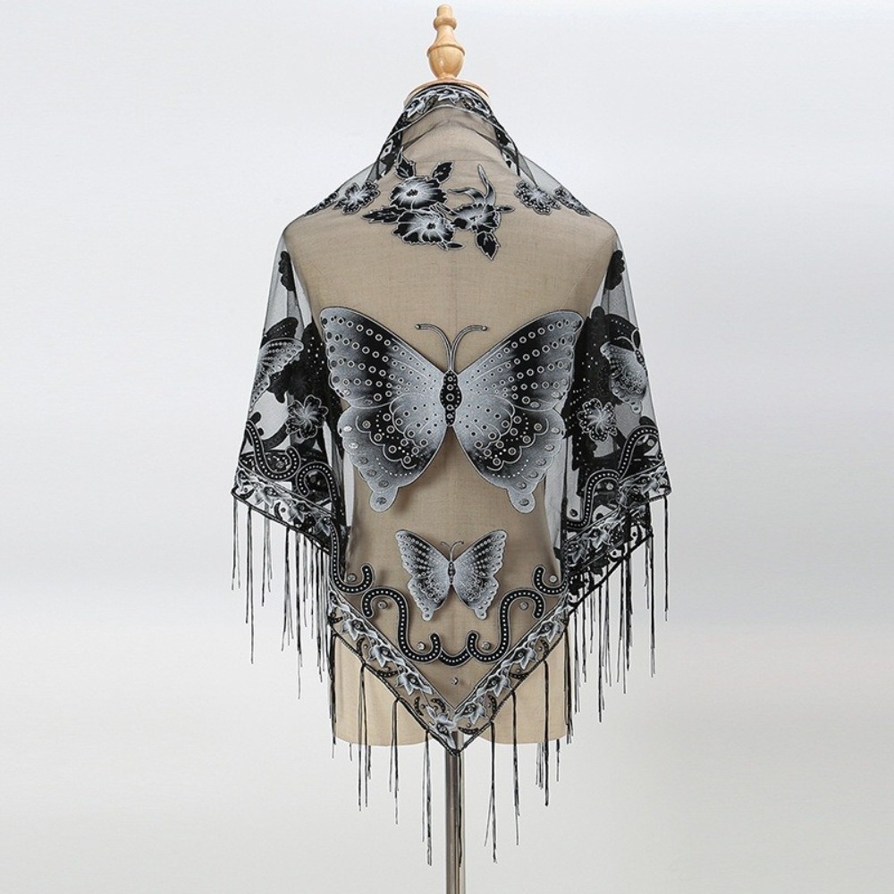Lüks Çiçek Dantel Oymalı Eşarp - Embroidery Shawl incelemesi ve fiyatı
