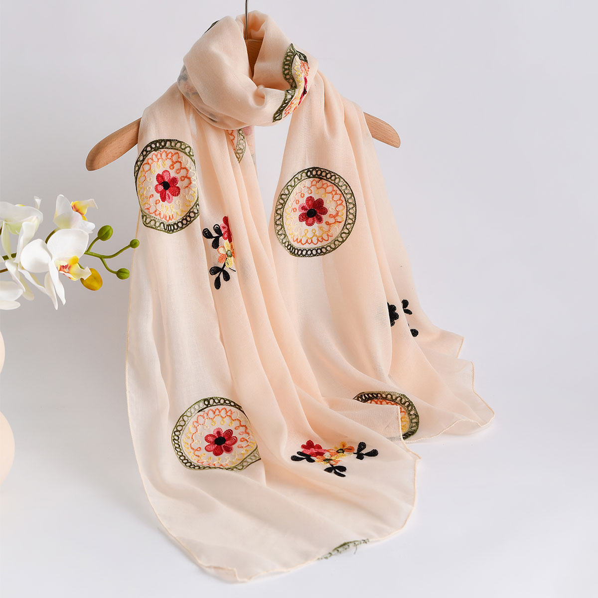Yaz Yeni Hafif Nefes Pamuk ve  - Embroidery Shawl incelemesi ve fiyatı