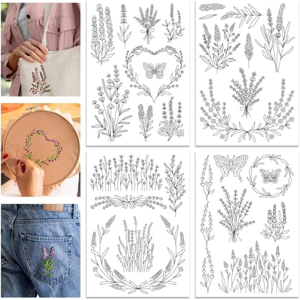 4 sayfa Lavanta Çiçek Kelebek  - Embroidery Sheet incelemesi ve fiyatı