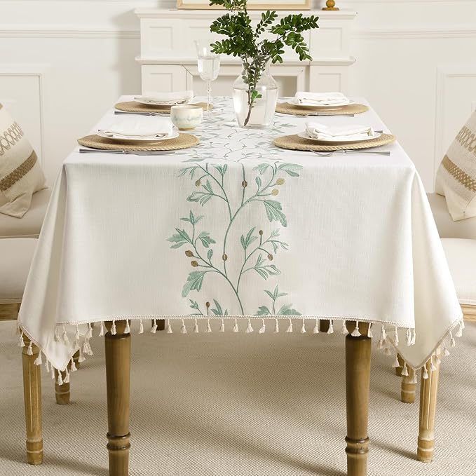 Pamuklu Keten Dikdörtgen Masa  - Embroidery Xmas incelemesi ve fiyatı