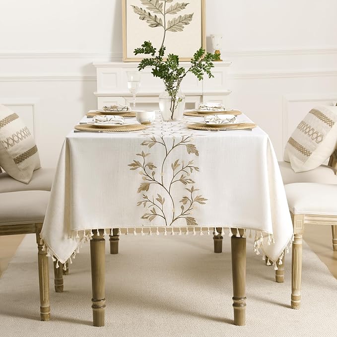 Pamuklu Keten Dikdörtgen Masa  - Embroidery Xmas incelemesi ve fiyatı