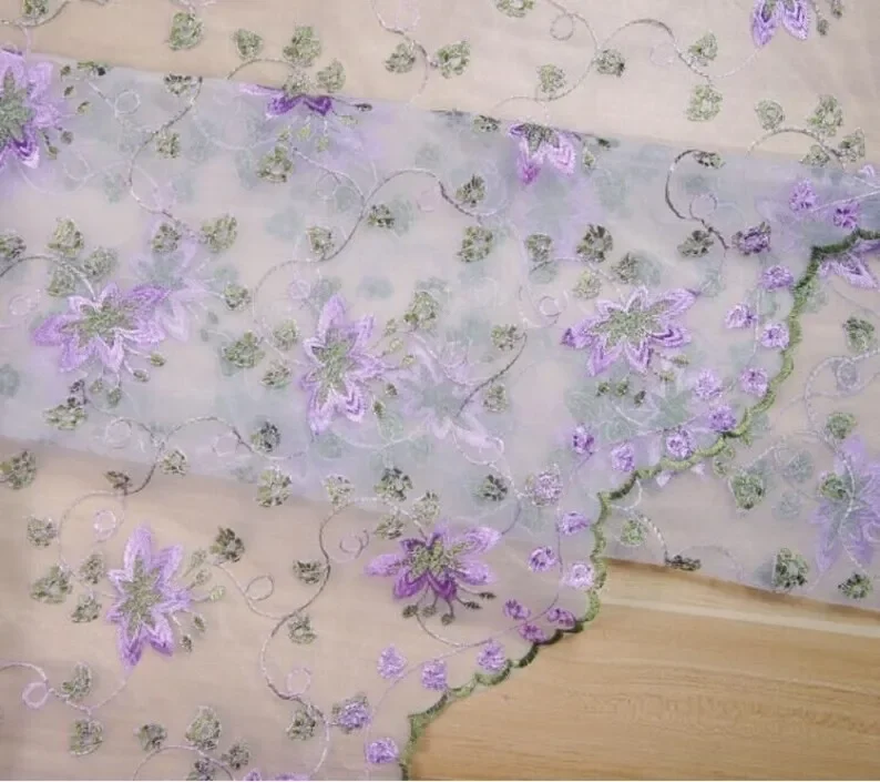 Zarif çiçek nakışı dantel kuma - Embroidery Veil incelemesi ve fiyatı