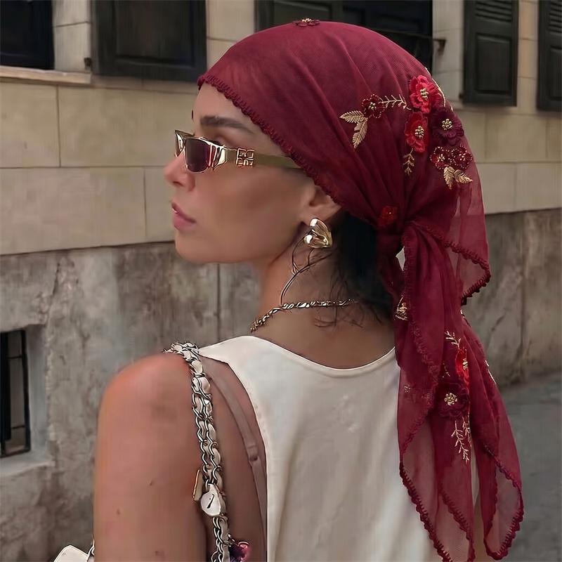 Lüks Şeffaf Örgü Şal Çiçek Nak - Embroidery Shawl incelemesi ve fiyatı