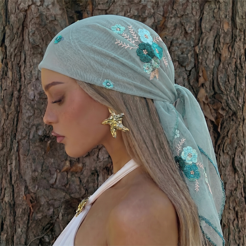 Lüks Şeffaf Örgü Şal Çiçek Nak - Embroidery Shawl incelemesi ve fiyatı
