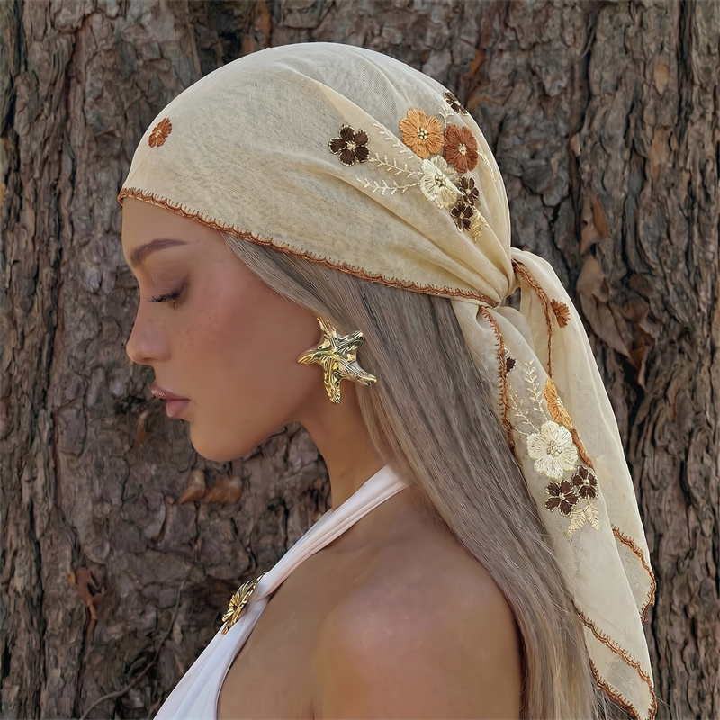 Lüks Şeffaf Örgü Şal Çiçek Nak - Embroidery Shawl incelemesi ve fiyatı