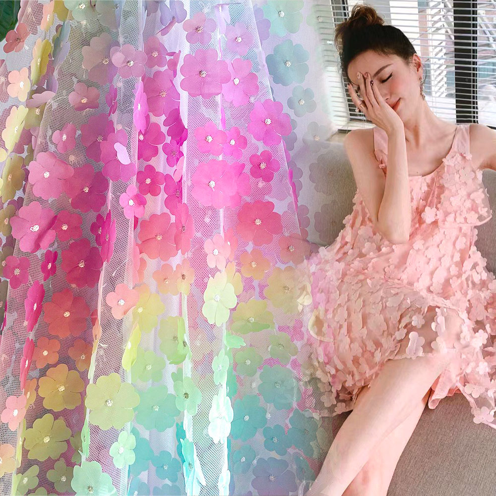 130cm Genişliğinde Renkli Çiçe - Embroidery Veil incelemesi ve fiyatı