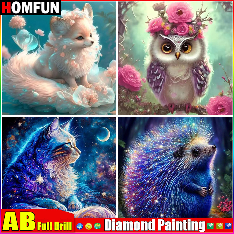 HOMFUN AB tam elmas nakış 