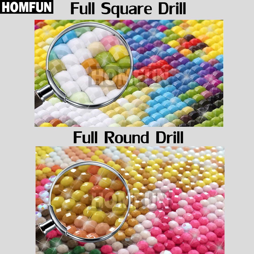 HOMFUN AB tam elmas nakış 