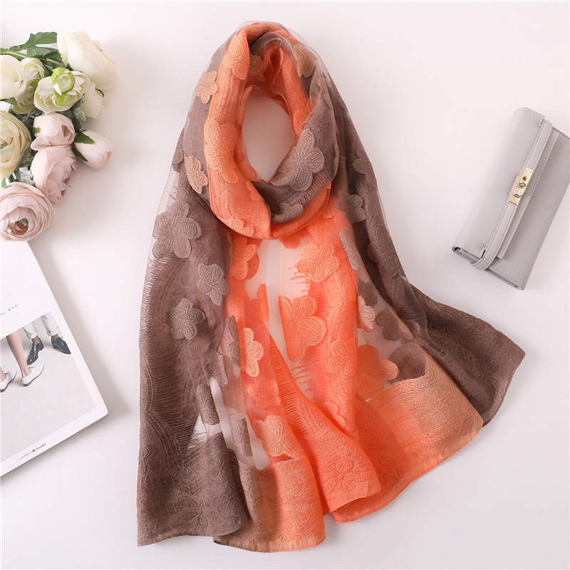 Kadın simülasyon ipek kesme çi - Embroidery Shawl incelemesi ve fiyatı