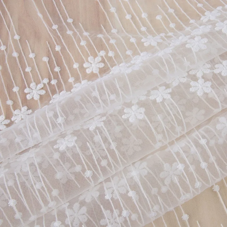 1 yard çiçek nakış Dantel kuma - Embroidery Veil incelemesi ve fiyatı